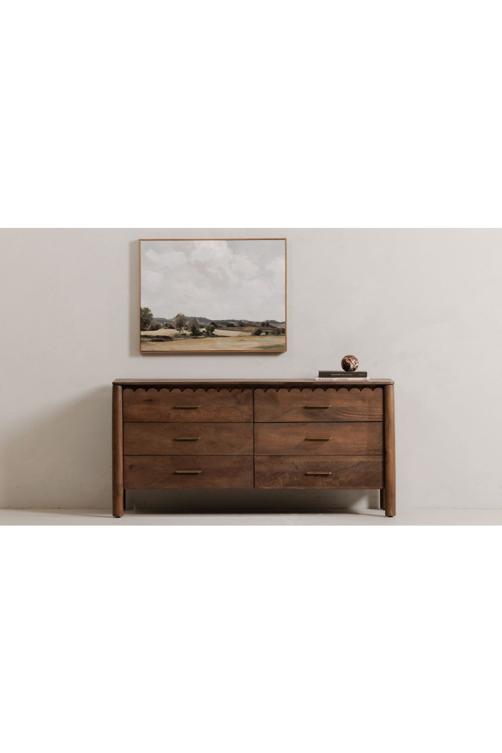 Modern European furniture - Scalloped Edge Wooden 6-Drawer Dresser - www.oroa.com