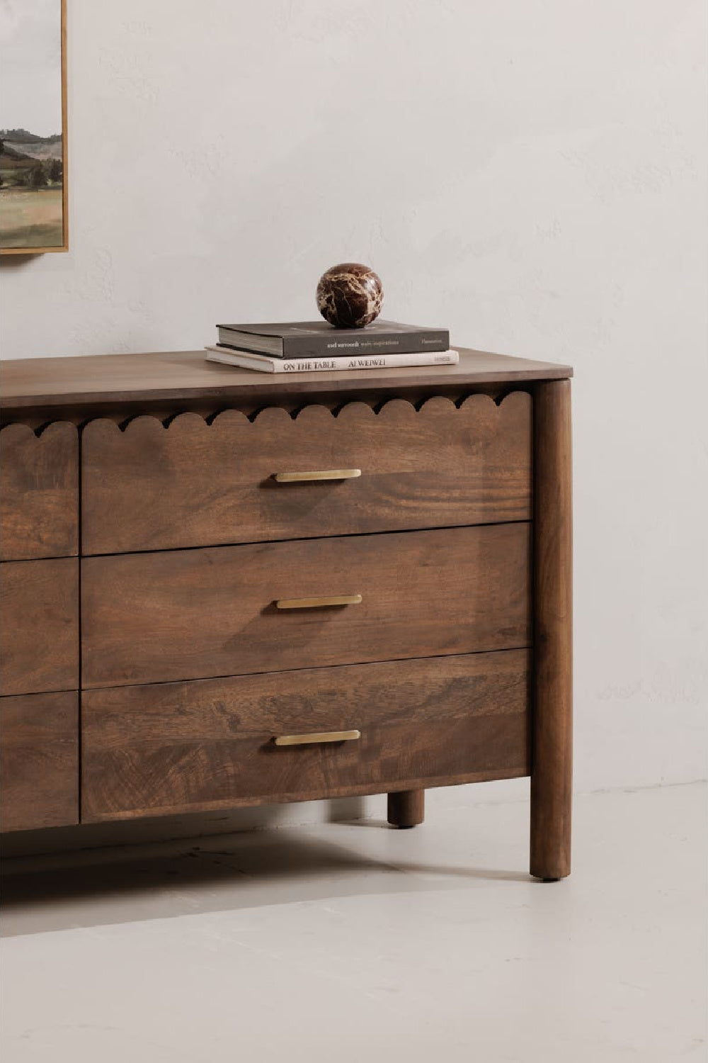 Modern European furniture - Scalloped Edge Wooden 6-Drawer Dresser - www.oroa.com