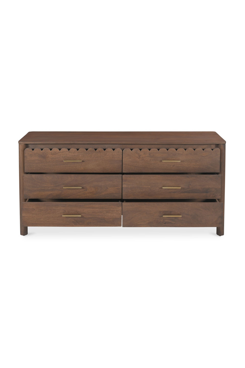 Modern European furniture - Scalloped Edge Wooden 6-Drawer Dresser - www.oroa.com