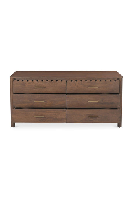 Modern European furniture - Scalloped Edge Wooden 6-Drawer Dresser - www.oroa.com