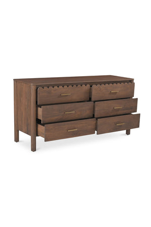 Modern European furniture - Scalloped Edge Wooden 6-Drawer Dresser - www.oroa.com