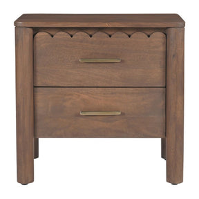 Modern European furniture - Scalloped-Edge 2-Drawer Nightstand - www.oroa.com