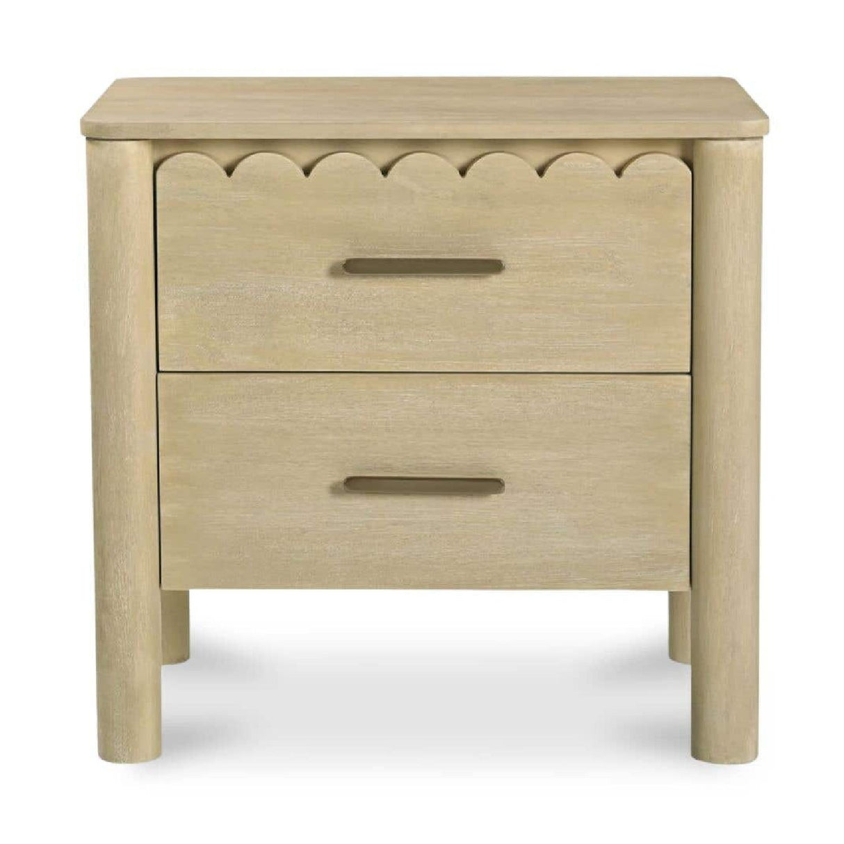 Modern European furniture - Scalloped-Edge 2-Drawer Nightstand - www.oroa.com
