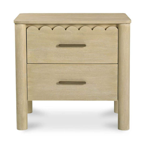 Modern European furniture - Scalloped-Edge 2-Drawer Nightstand - www.oroa.com