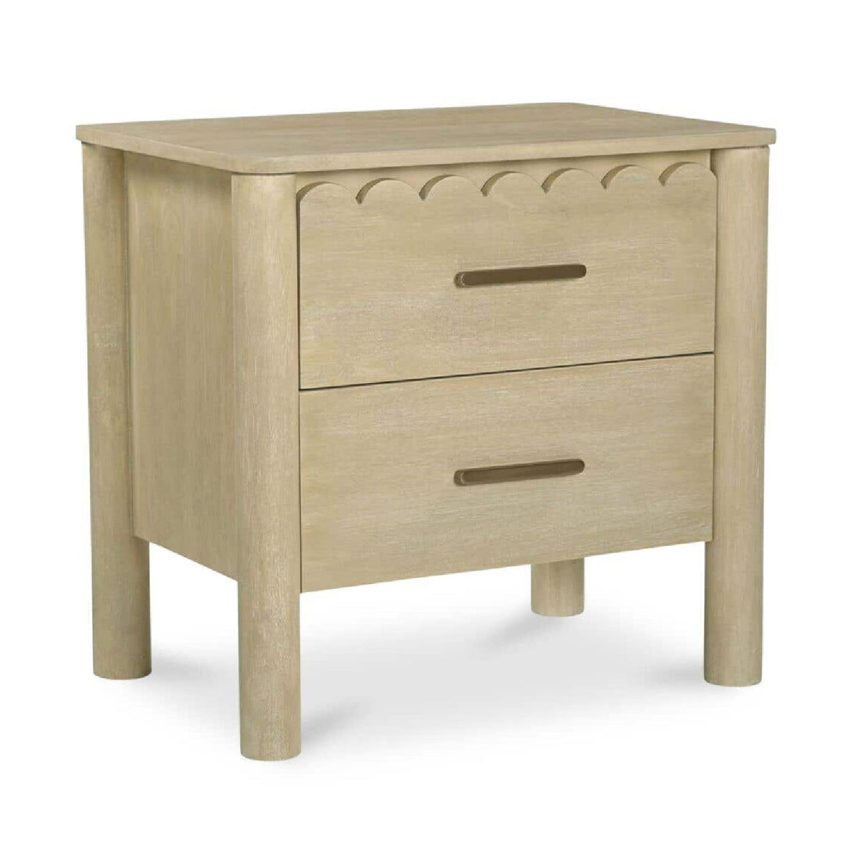 Modern European furniture - Scalloped-Edge 2-Drawer Nightstand - www.oroa.com
