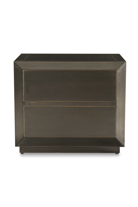 Modern European furniture - Bronze 2-Drawer Nightstand - www.oroa.com