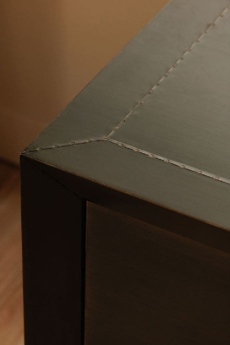 Modern European furniture - Bronze 2-Drawer Nightstand - www.oroa.com