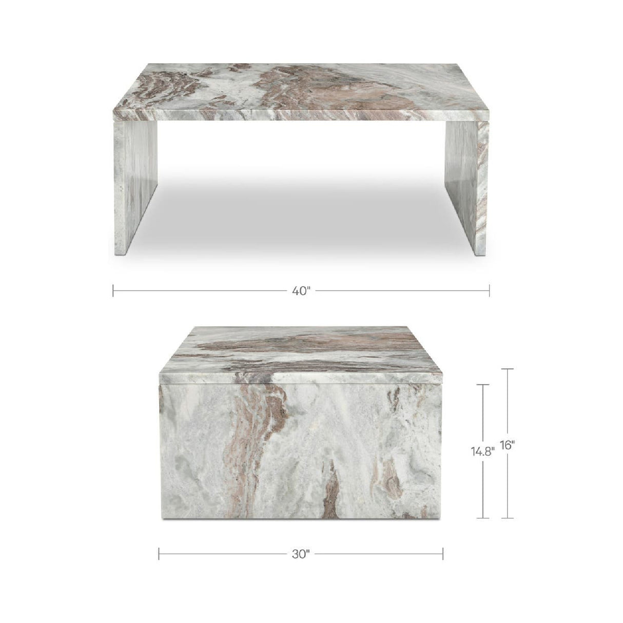 White Marble Coffee Table | Novi Living Rosa