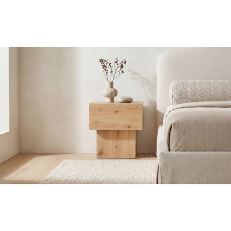 Modern or European furniture - Natural Oak Block Nightstand - www.oroa.com