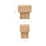 Natural Oak Block Nightstand | Novi Living Shawn