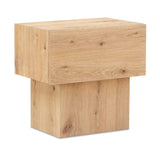 Natural Oak Block Nightstand | Novi Living Shawn