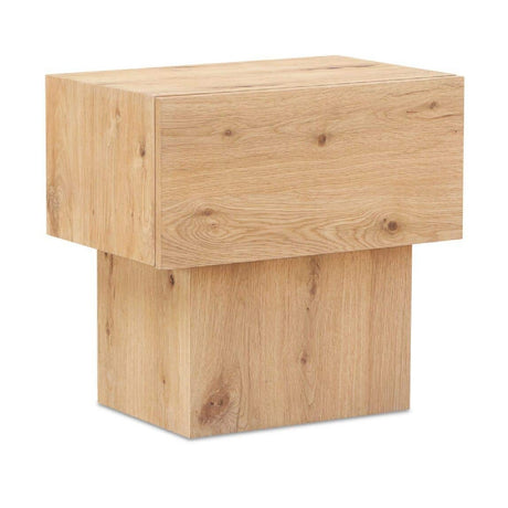 Modern or European furniture - Natural Oak Block Nightstand - www.oroa.com