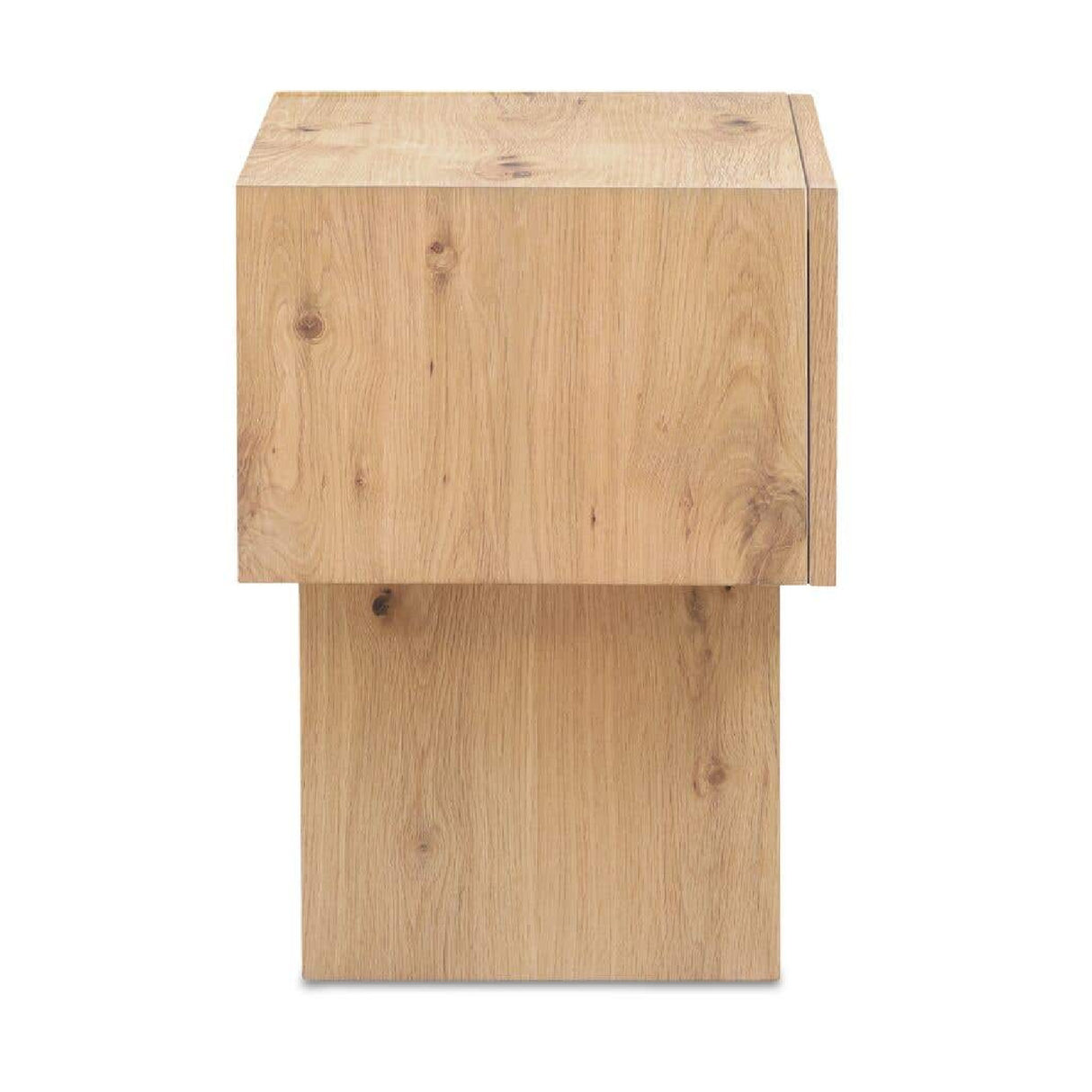 Natural Oak Block Nightstand | Novi Living Shawn