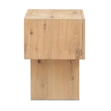 Natural Oak Block Nightstand | Novi Living Shawn