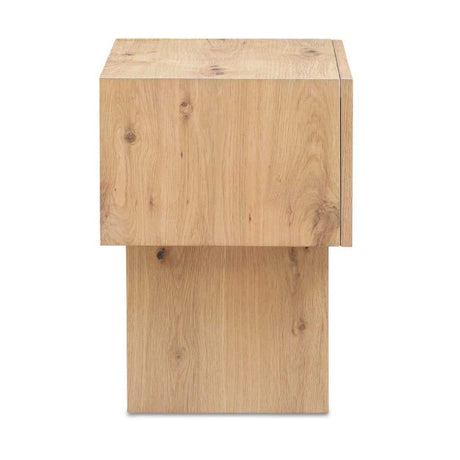 Modern or European furniture - Natural Oak Block Nightstand - www.oroa.com