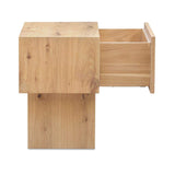 Natural Oak Block Nightstand | Novi Living Shawn
