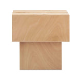 Natural Oak Block Nightstand | Novi Living Shawn