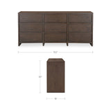 Brown Oak 9-Drawer Dresser | Novi Living Jenson