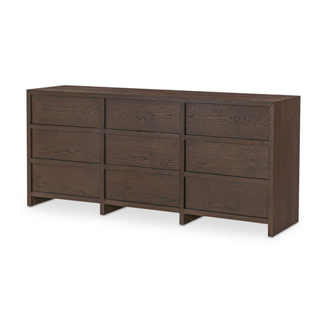 Brown Oak 9-Drawer Dresser | Novi Living Jenson