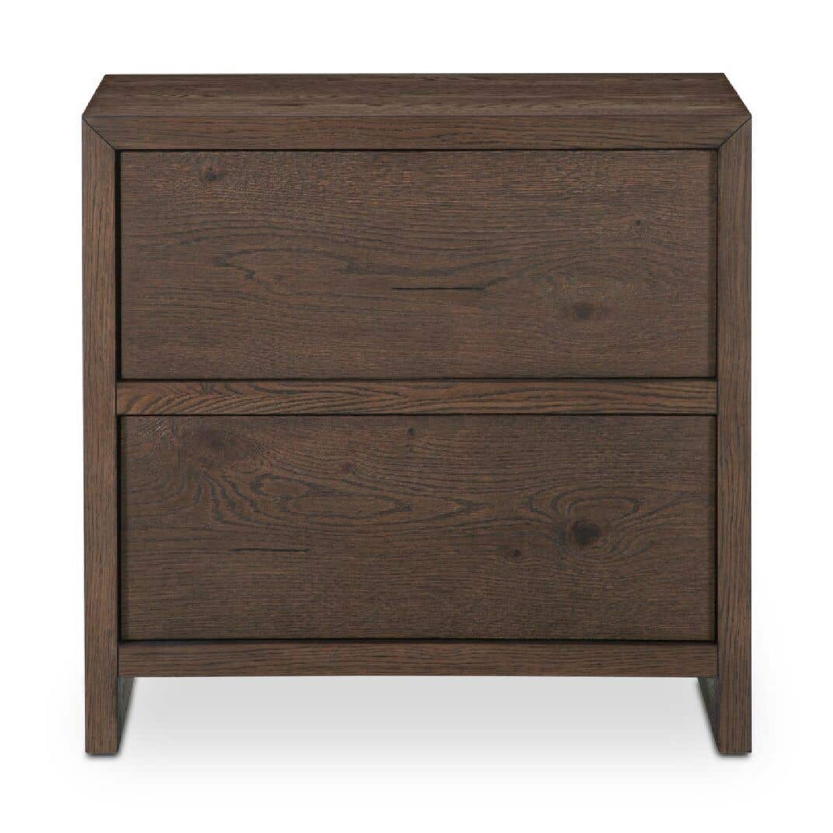 Brown Oak 2-Drawer Nightstand | Novi Living Jenson