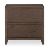 Brown Oak 2-Drawer Nightstand | Novi Living Jenson
