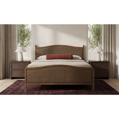 Brown Oak 2-Drawer Nightstand | Novi Living Jenson