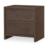 Brown Oak 2-Drawer Nightstand | Novi Living Jenson