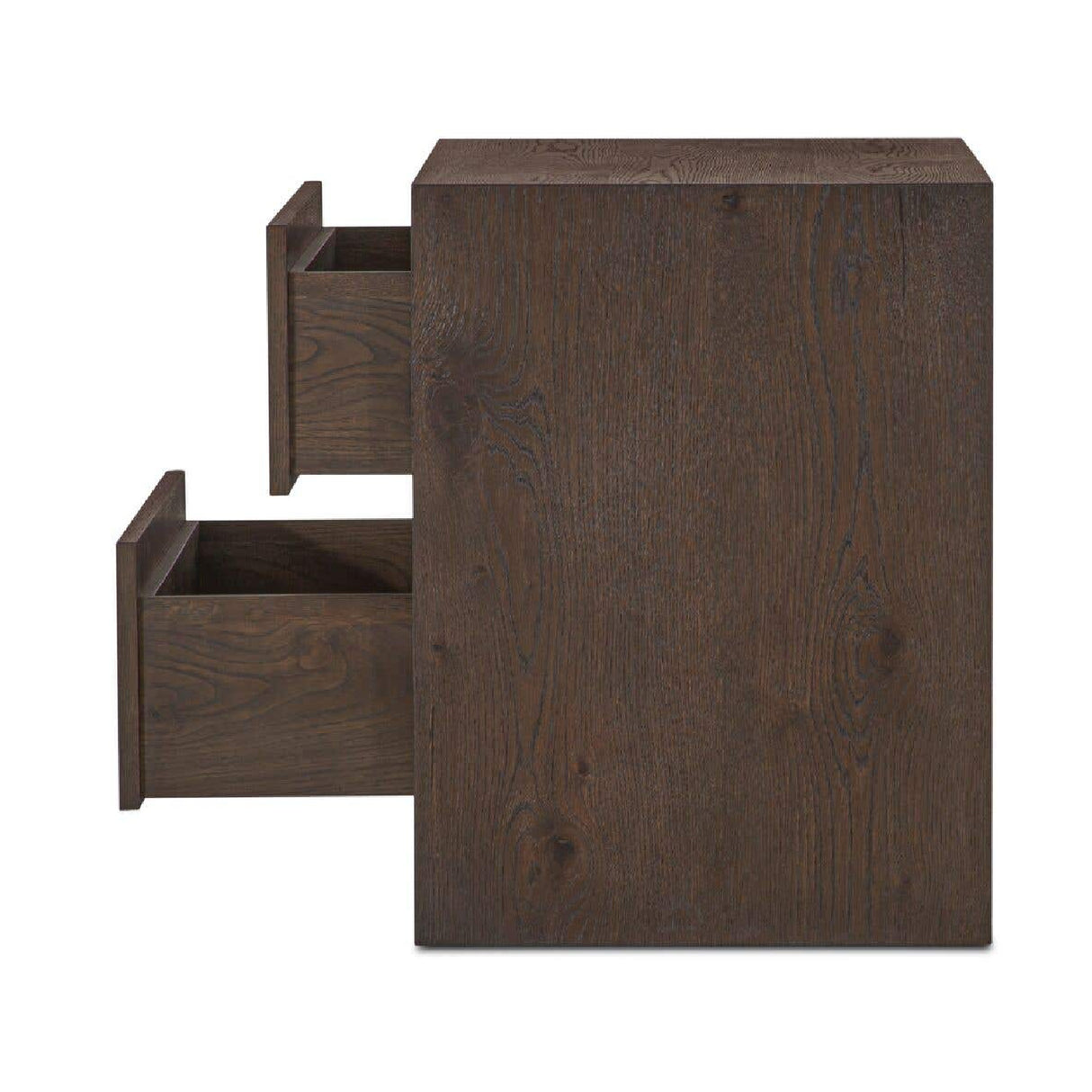 Brown Oak 2-Drawer Nightstand | Novi Living Jenson