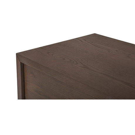 Brown Oak 2-Drawer Nightstand | Novi Living Jenson