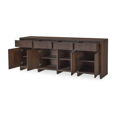 Brown Oak 4-Door Sideboard | Novi Living Jenson