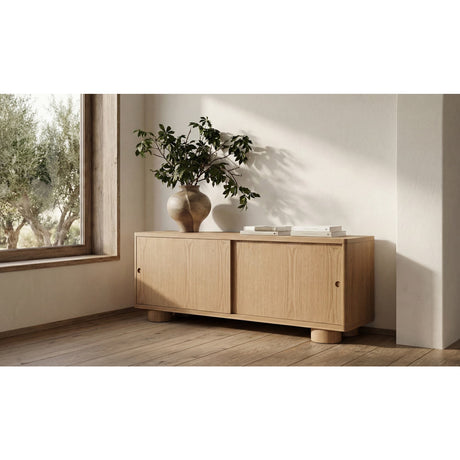 Modern European furniture - Oak Sliding-Door Media Unit - www.oroa.com
