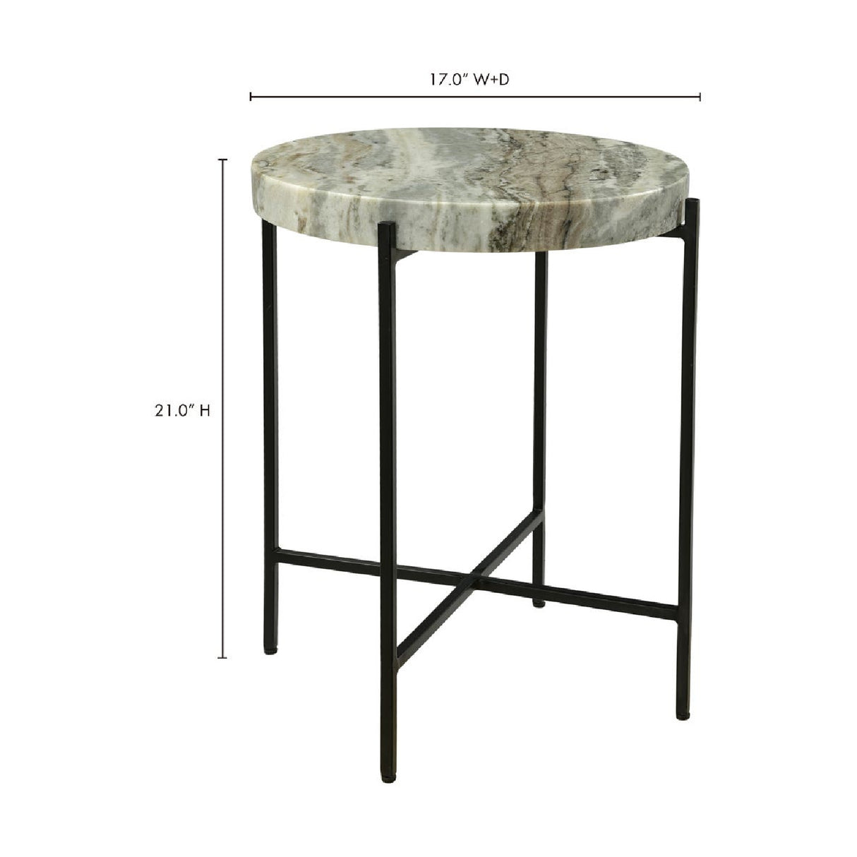 Modern European furniture - Round Natural Marble Accent Table - www.oroa.com