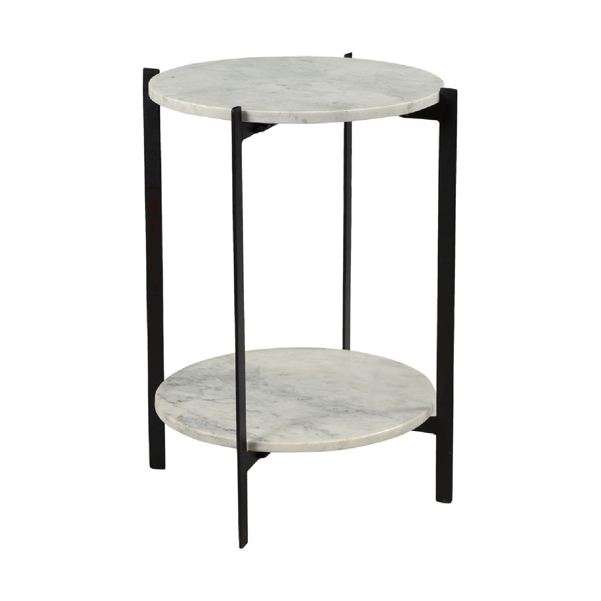 Modern European furniture - White Marble 2-Layer Accent Table - www.oroa.com