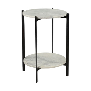 Modern European furniture - White Marble 2-Layer Accent Table - www.oroa.com