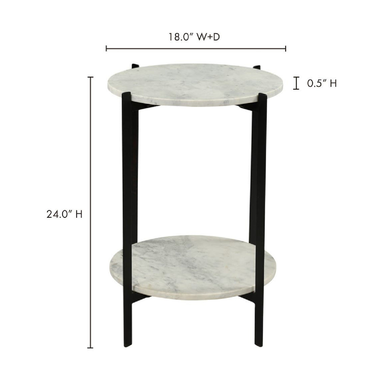 Modern European furniture - White Marble 2-Layer Accent Table - www.oroa.com