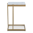Modern European furniture - Gold-Framed Marble Side Table - www.oroa.com