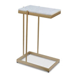 Modern European furniture - Gold-Framed Marble Side Table - www.oroa.com