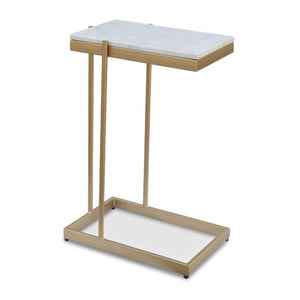   Modern European furniture - Gold-Framed Marble Side Table - www.oroa.com | Oroa.com