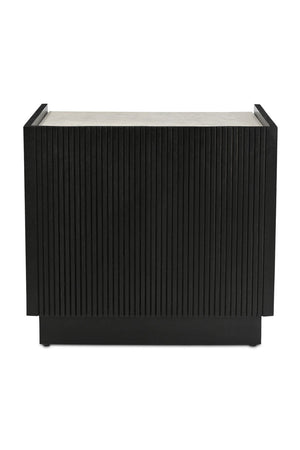 Modern European furniture - Marble Top Black Nightstand - www.oroa.com