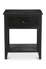 Modern European furniture - Antique Black 1-Drawer Nightstand - www.oroa.com