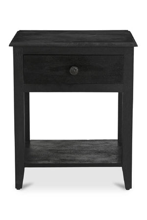 Modern European furniture - Antique Black 1-Drawer Nightstand - www.oroa.com