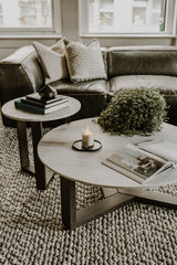 Modern European furniture - Gray Marble Side Table - www.oroa.com