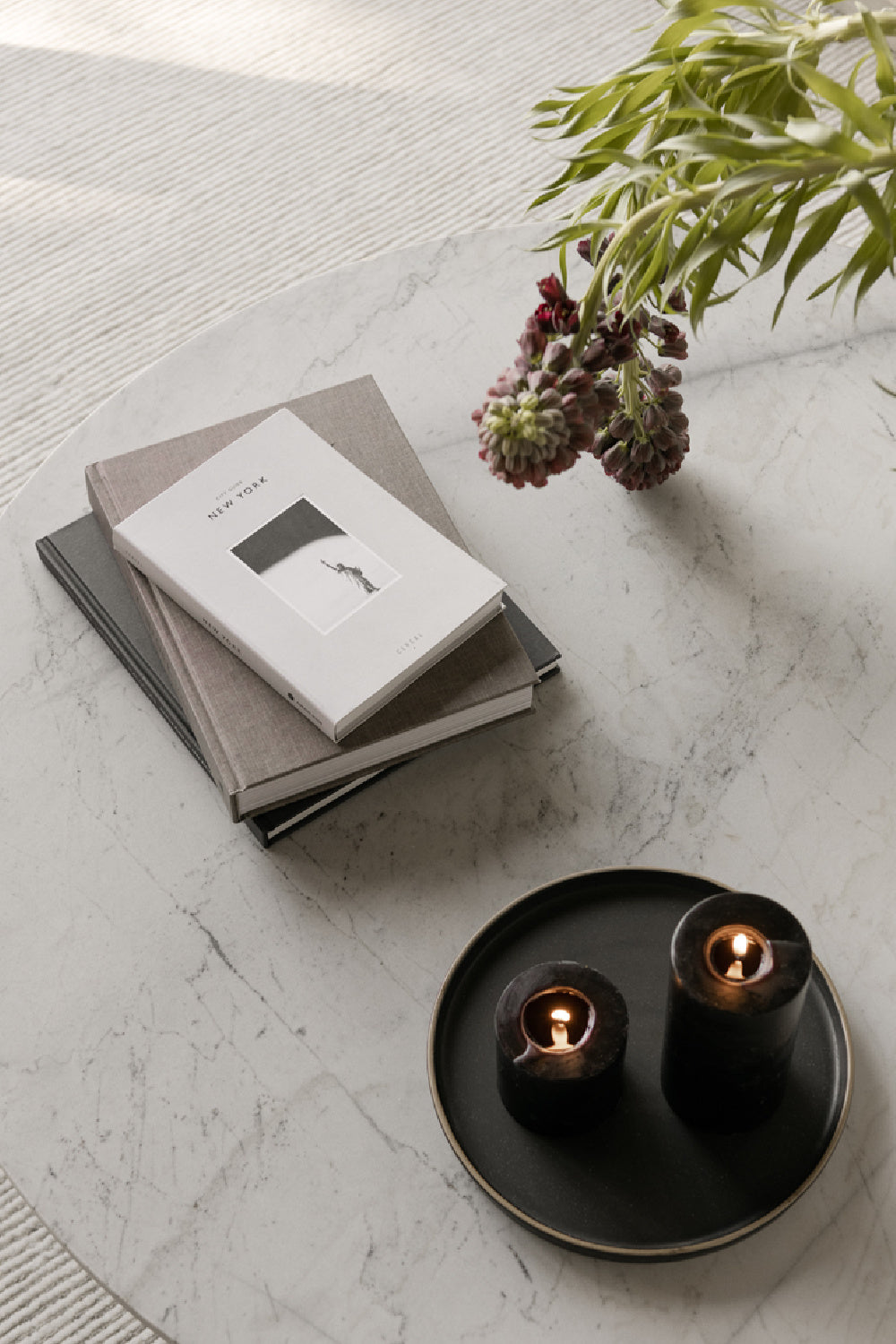 Wooden Base Marble Coffee Table | Novi Living Jinxx