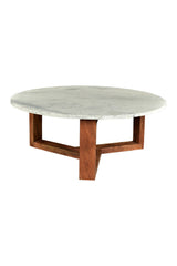 Modern European furniture - Wooden Base Marble Coffee Table - www.oroa.com