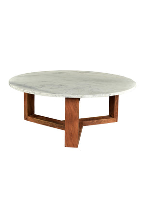 Wooden Base Marble Coffee Table | Novi Living Jinxx