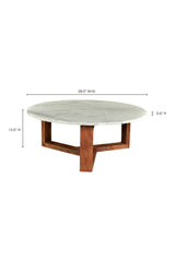 Modern European furniture - Wooden Base Marble Coffee Table - www.oroa.com