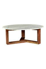 Modern European furniture - Wooden Base Marble Coffee Table - www.oroa.com