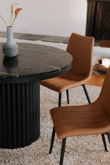 Modern European furniture - Pillar Base Marble Dining Table - www.oroa.com