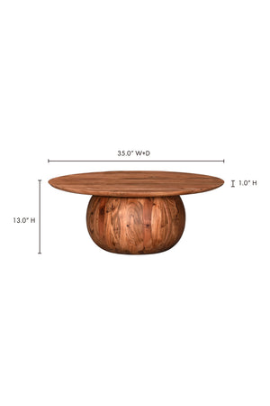 Modern European furniture - Natural Acacia Round Coffee Table - www.oroa.com