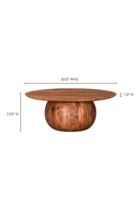Modern European furniture - Natural Acacia Round Coffee Table - www.oroa.com